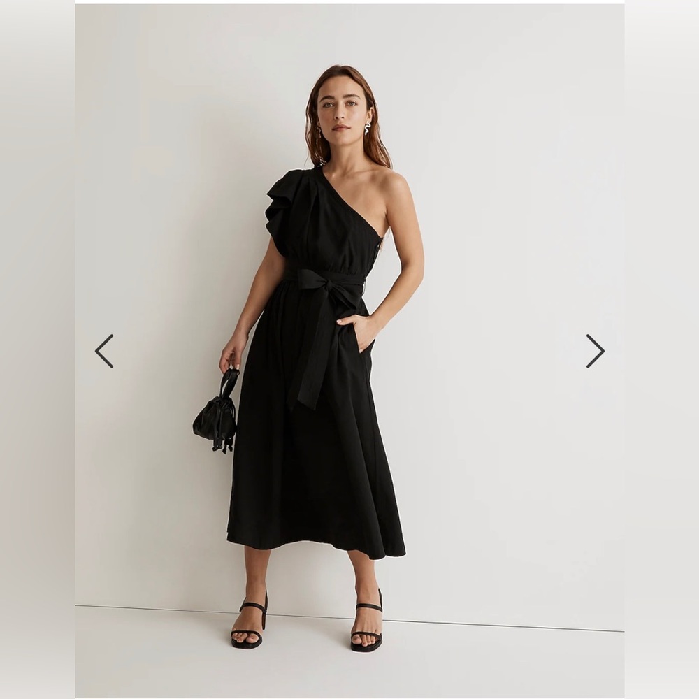 Madewell Ruffled One Shoulder Midi Dress NWT